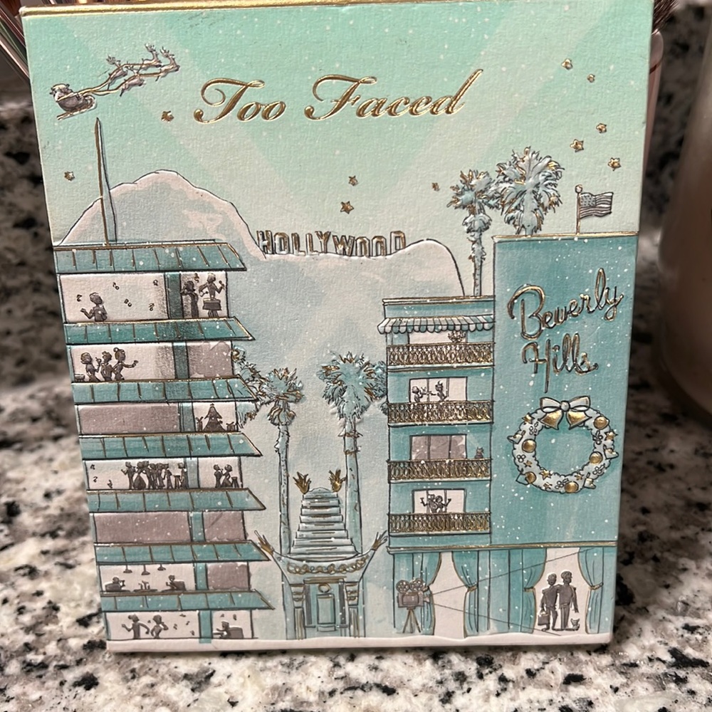 Too Faced Christmas in Los Angeles limited edition eyeshadow palette. Pre owned